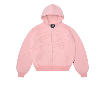 Premium  Zip Hoodie Pinky