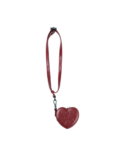 Mini Pouch Keychain Leather Heart