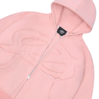 Premium  Zip Hoodie Pinky