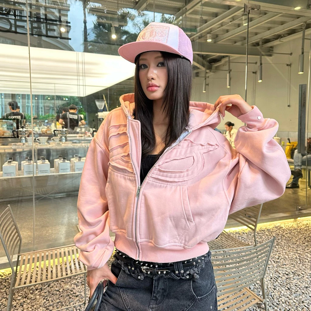 Premium  Zip Hoodie Pinky